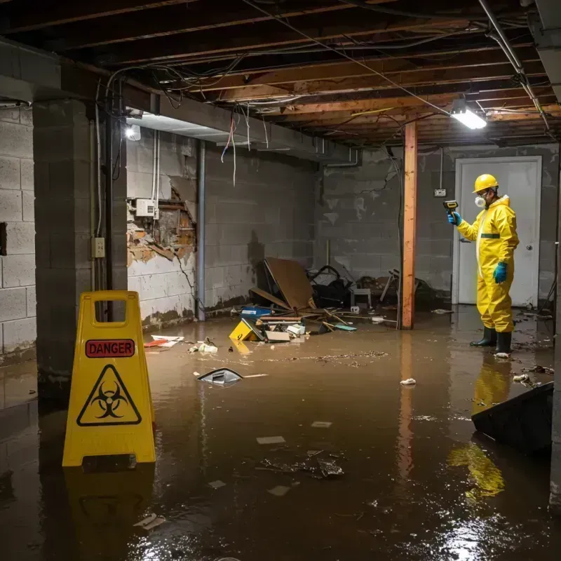 Flooded Basement Electrical Hazard in Martin County, KY Property